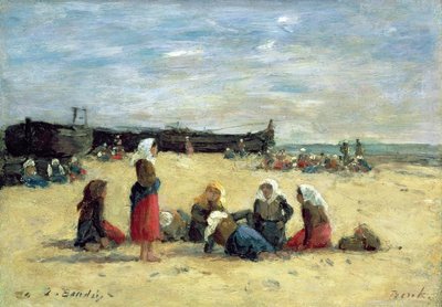 Berck, Fisherwomen on the Beach by Eugene Louis Boudin